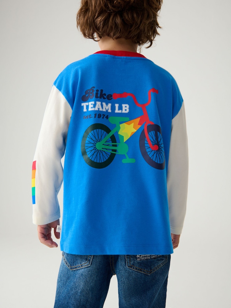 Little Bird by Jools Oliver Blue 100% Cotton Long Sleeved T-Shirt - Image 2 of 7 Little Bird by Jools Oliver Blue 100% Cotton Long Sleeved T-Shirt - Image 2 of 7