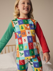 Little Bird by Jools Oliver Multi Childrens Colourful Christmas Advent Calendar Pyjamas - Image 6 of 8