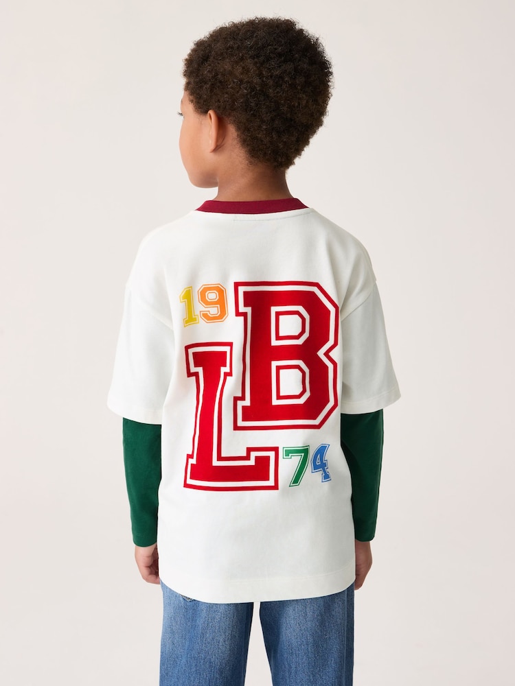 Little Bird by Jools Oliver Burgundy/Green 100% Cotton T-Shirt - Image 2 of 7