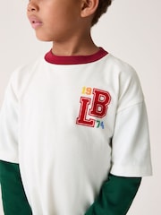 Little Bird by Jools Oliver Burgundy/Green 100% Cotton T-Shirt - Image 3 of 7