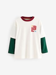 Little Bird by Jools Oliver Burgundy/Green 100% Cotton T-Shirt - Image 5 of 7