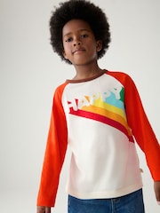 Little Bird by Jools Oliver Orange/White 100% Cotton Long Sleeved T-Shirt - Image 1 of 9
