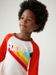 Little Bird by Jools Oliver Orange/White 100% Cotton Long Sleeved T-Shirt - Image 4 of 9