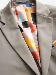 Cement Grey Skinny Fit Motionflex Stretch Suit Jacket - Image 4 of 8