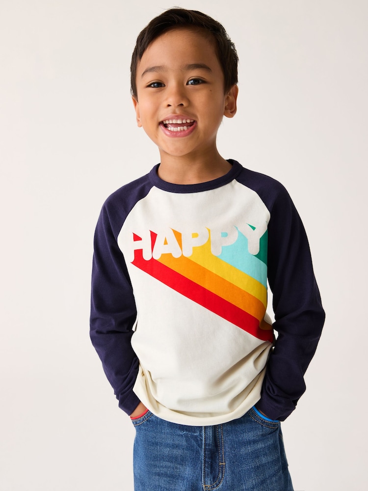 Little Bird by Jools Oliver Navy 100% Cotton Long Sleeved T-Shirt - Image 5 of 7
