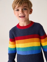Little Bird by Jools Oliver Multi 100% Cotton Colourful Knitted Jumper - Image 5 of 7