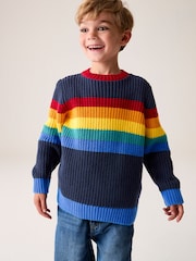 Little Bird by Jools Oliver Multi 100% Cotton Colourful Knitted Jumper - Image 6 of 7