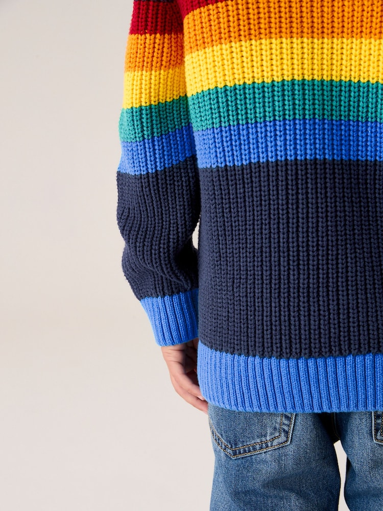 Little Bird by Jools Oliver Multi 100% Cotton Colourful Knitted Jumper - Image 7 of 7