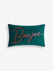 Teal Blue 50 x 30cm Boujee Beaded Cushion - Image 3 of 4