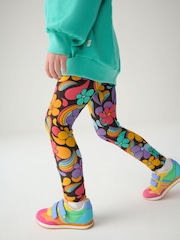 Little Bird by Jools Oliver Turquoise Blue Colorful 100% Cotton Sweat Top and Leggings Set - Image 5 of 8