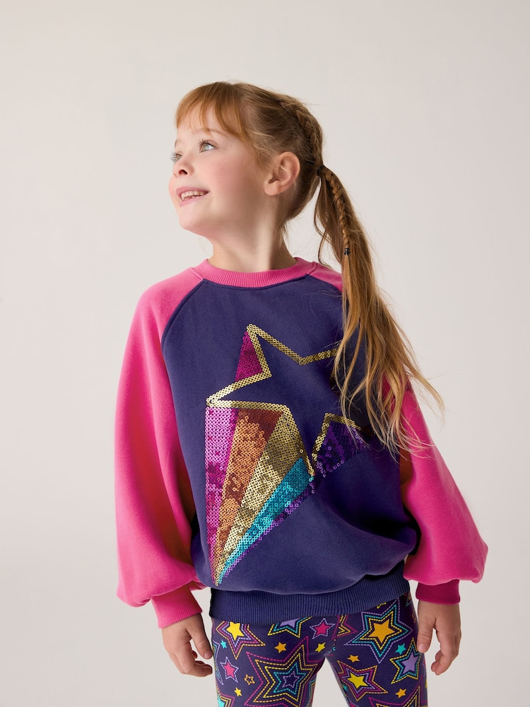 Little Bird by Jools Oliver Pink Colorful Sweatshirt and Leggings Set - Image 1 of 8