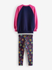 Little Bird by Jools Oliver Pink Colorful Sweatshirt and Leggings Set - Image 6 of 8