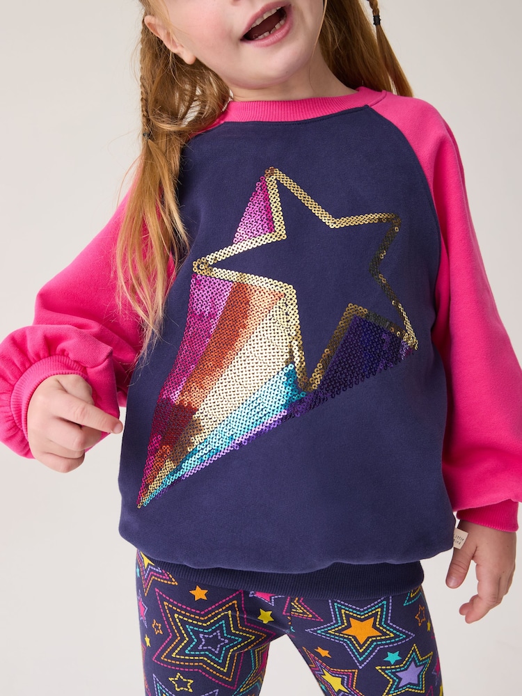 Little Bird by Jools Oliver Pink Colorful Sweatshirt and Leggings Set - Image 8 of 8