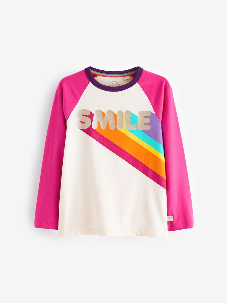 Little Bird by Jools Oliver Pink 100% Cotton Long Sleeved T-Shirt - Image 1 of 4