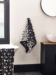 Monochrome Geo 100% Cotton Towel - Image 2 of 5