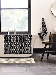 Monochrome Geo 100% Cotton Towel - Image 4 of 5