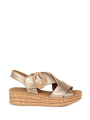Gabor Gold Auckland Wedge Heeled Sandals - Image 1 of 5