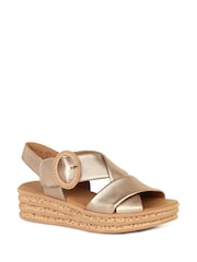 Gabor Gold Auckland Wedge Heeled Sandals - Image 2 of 5