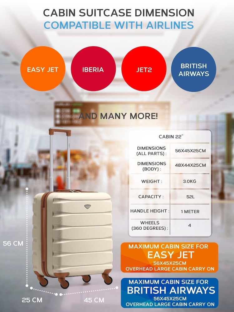 Buy Flight Knight 56x45x25cm EasyJet Overhead Wheel ABS Hard