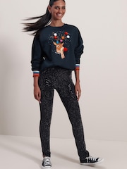 Navy Blue Reindeer Pom Pom Christmas Novelty Sweatshirt - Image 2 of 6