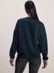Navy Blue Reindeer Pom Pom Christmas Novelty Sweatshirt - Image 3 of 6
