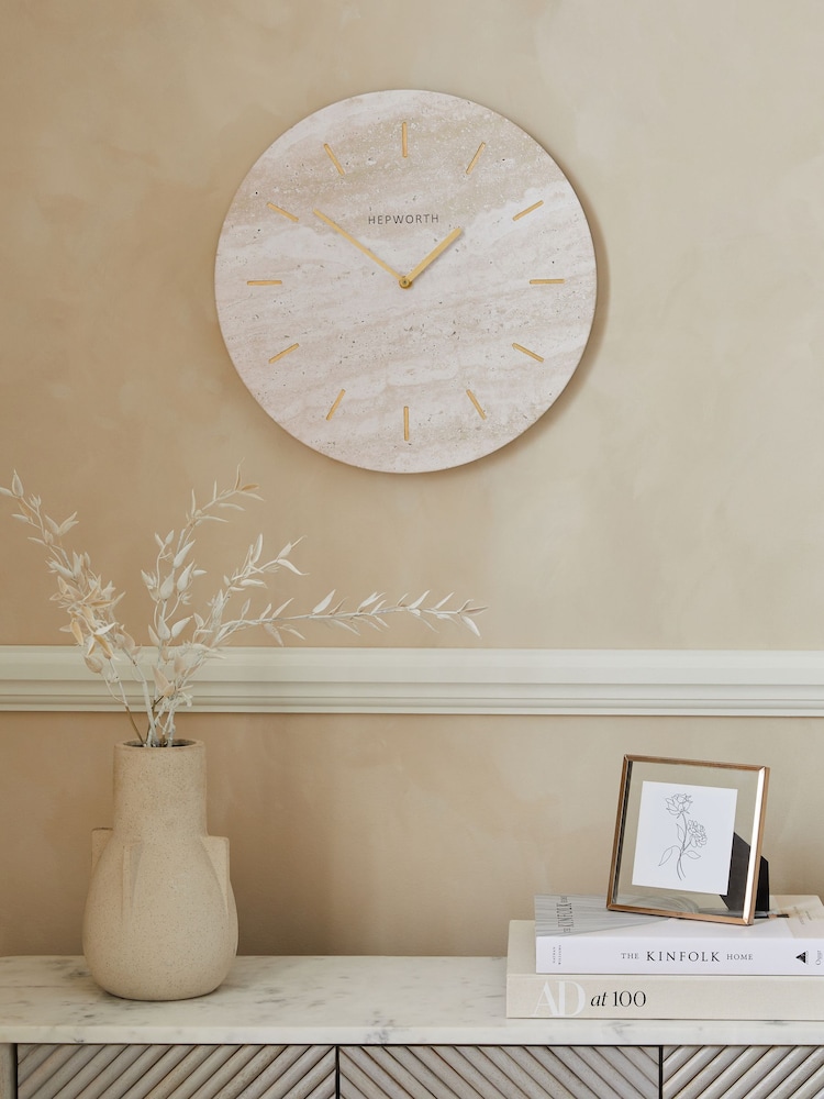 Natural Hallie Wall Clock - Image 1 of 5 Natural Hallie Wall Clock - Image 1 of 5