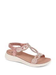 Pavers Pink Pavers Grey Embellished Flatform Sandals - Image 2 of 4