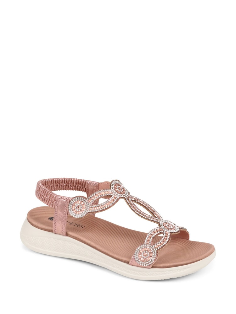 Pavers Pink Pavers Grey Embellished Flatform Sandals - Image 2 of 4