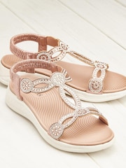 Pavers Pink Pavers Grey Embellished Flatform Sandals - Image 6 of 6