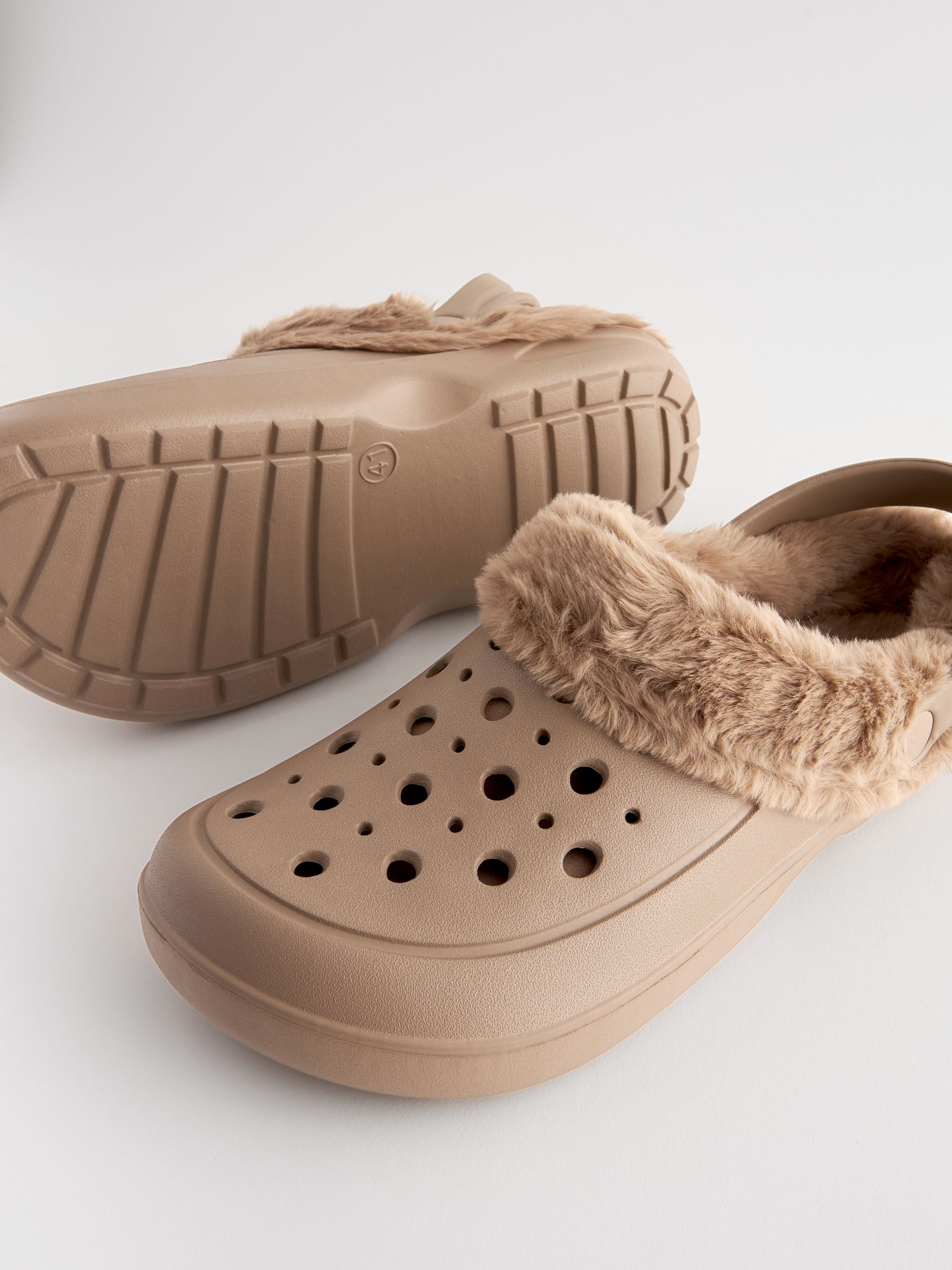 Buy Mink Brown Womens Faux Fur Lined Clogs Slippers from the Next UK online shop