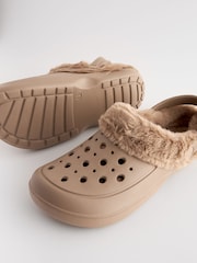 Mink Brown Womens Faux Fur Lined Clogs Slippers - Image 7 of 7