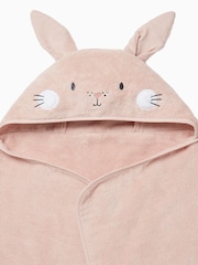 MORI Pink Bunny Organic Cotton Super Soft Kids Hooded Towel - Image 4 of 4