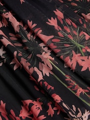 Ted Baker Black Printed Susenaa Mesh Dress With Ruffle Neck - Image 4 of 5