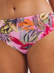 Figleaves Pink Multi Floral Fiji Ruched Side Bikini Bottoms - Image 1 of 4