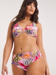 Figleaves Pink Multi Floral Fiji Ruched Side Bikini Bottoms - Image 3 of 4