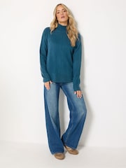 Long Tall Sally Blue Turtle Neck Knitted Jumper - Image 1 of 6