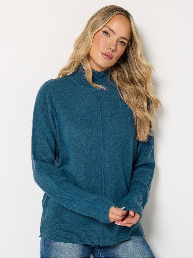 Long Tall Sally Blue Turtle Neck Knitted Jumper - Image 2 of 6 Long Tall Sally Blue Turtle Neck Knitted Jumper - Image 2 of 6