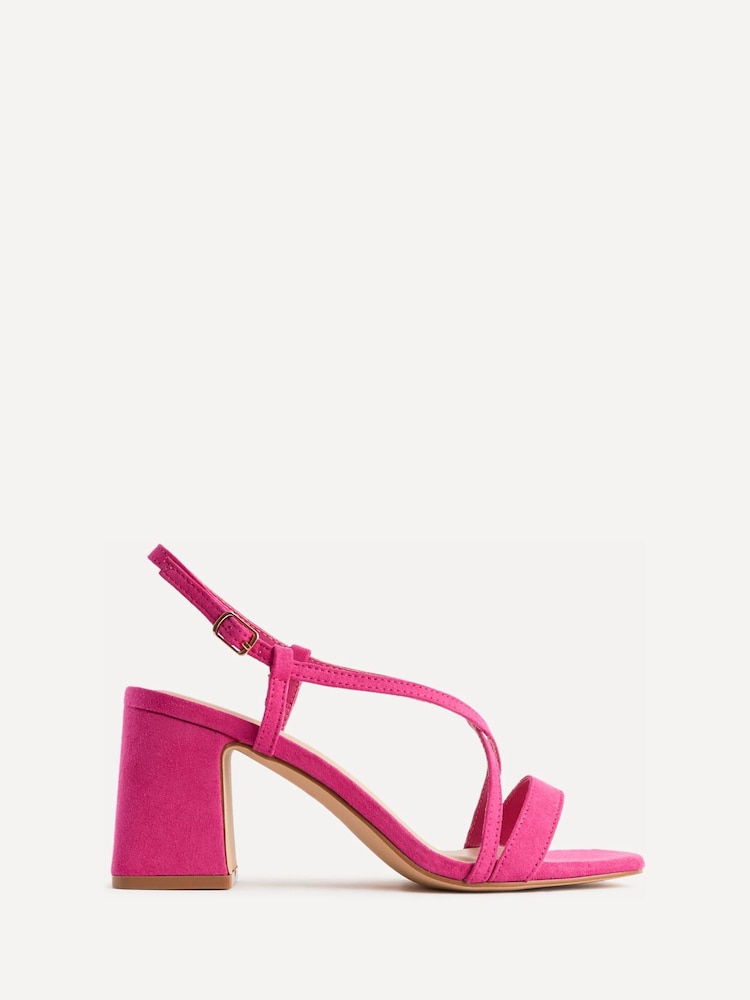 Linzi Pink Remain Wide Fit Strappy Block Heel Sandals - Image 2 of 5 Linzi Pink Remain Wide Fit Strappy Block Heel Sandals - Image 2 of 5