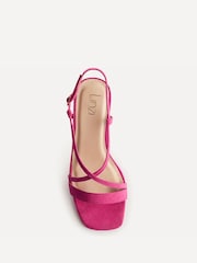 Linzi Pink Remain Wide Fit Strappy Block Heel Sandals - Image 4 of 5