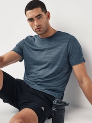 Blue Short Sleeve Tee Active Mesh Training T-Shirt - Image 1 of 10