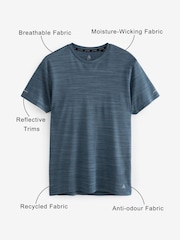 Blue Short Sleeve Tee Active Mesh Training T-Shirt - Image 4 of 10