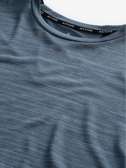 Blue Short Sleeve Tee Active Mesh Training T-Shirt - Image 9 of 10