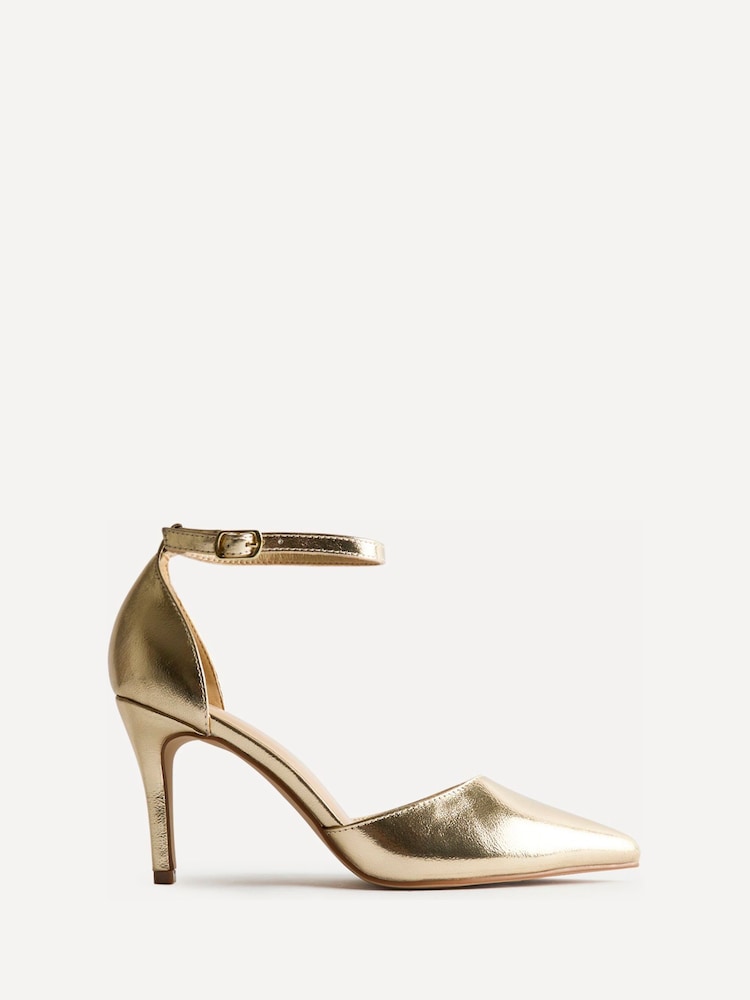 Linzi Gold Wide Fit Lavora Closed Back Stiletto Court Shoes - Image 2 of 5 Linzi Gold Wide Fit Lavora Closed Back Stiletto Court Shoes - Image 2 of 5