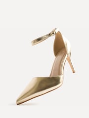 Linzi Gold Wide Fit Lavora Closed Back Stiletto Court Shoes - Image 5 of 5