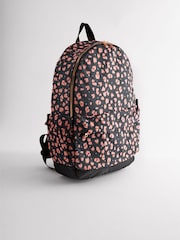 Black/Pink Leopard Print Backpack - Image 1 of 7