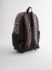 Black/Pink Leopard Print Backpack - Image 2 of 7