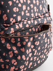 Black/Pink Leopard Print Backpack - Image 6 of 7