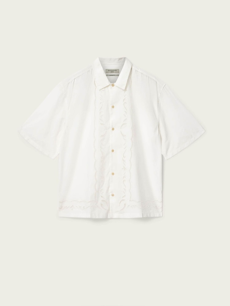 AllSaints White Field Short Sleeve Shirt - Image 7 of 7