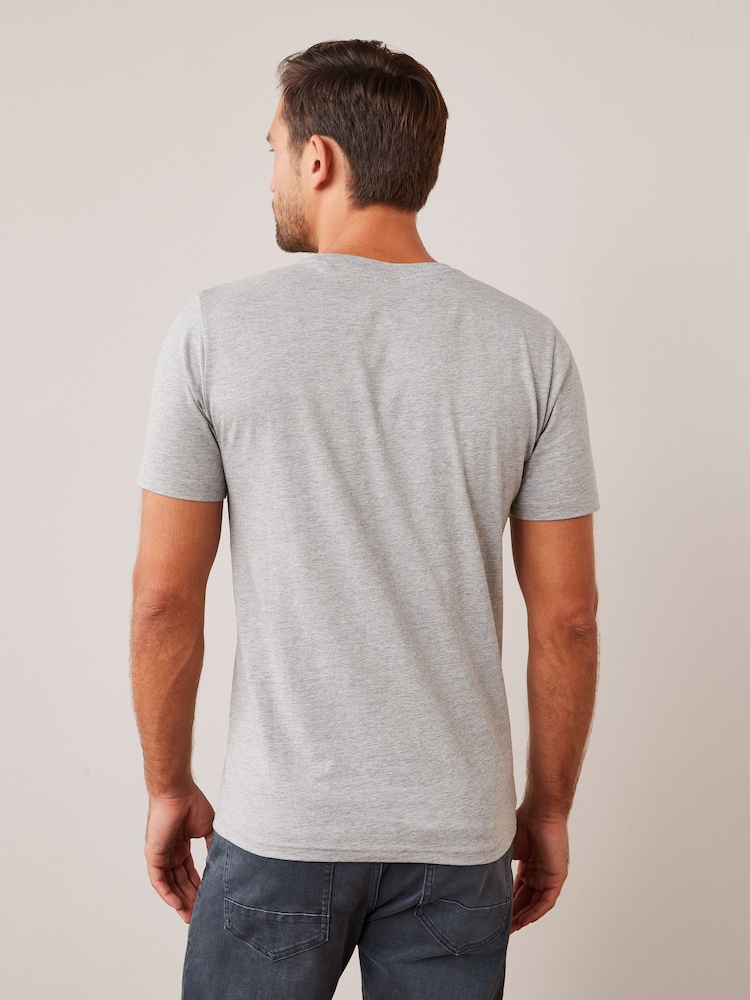 Marl gris - Slim Fit (Slim Fit) - T-shirt Essential Col rond en coton - Image 3 of 5
