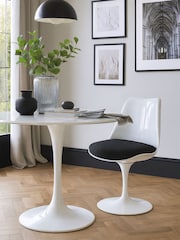 Fusion Living Charcoal Grey Tulip Dining Chair with Bouclé Cushion - Image 1 of 5